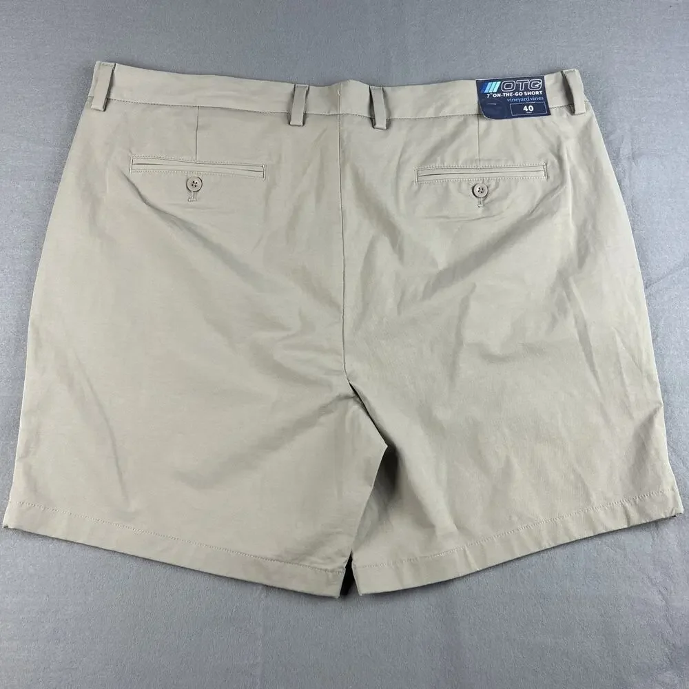 NEW Vineyard Vines On-The-Go Short Men’s 40 OTG Beige Tan Khaki Shorts NWT